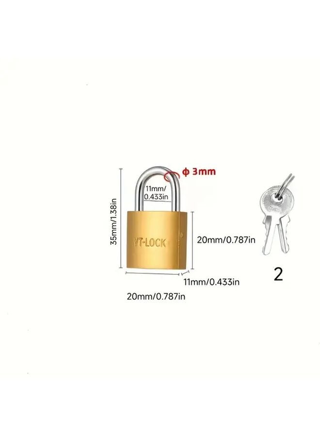 25mm Heavy Duty Iron Padlock With 2 Keys Golden Surface Secure Lock For Doors Fences - Image 5