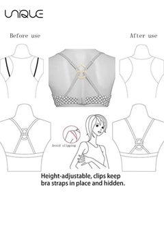 Unique 12 Pcs Bra Strap Clips Conceal Bra Straps Bra Cross Back Clips Elastic Adjustable Non Slip Strap Holder for Ladies Women Girls  - Image 5