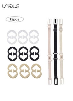 Unique 12 Pcs Bra Strap Clips Conceal Bra Straps Bra Cross Back Clips Elastic Adjustable Non Slip Strap Holder for Ladies Women Girls  - Image 1