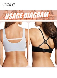 Unique 12 Pcs Bra Strap Clips Conceal Bra Straps Bra Cross Back Clips Elastic Adjustable Non Slip Strap Holder for Ladies Women Girls  - Image 3