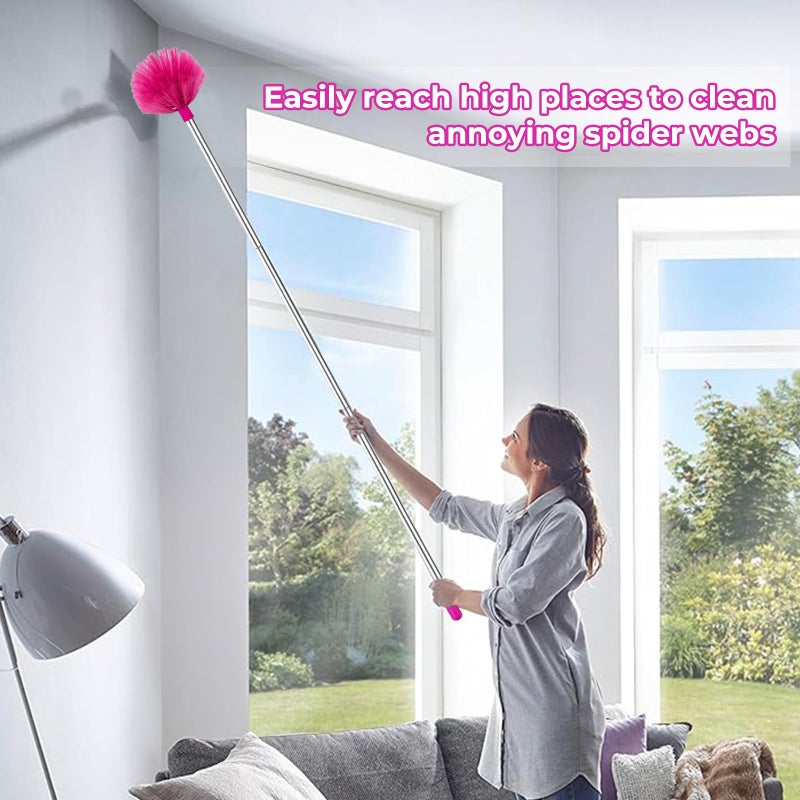 CALBEAU Ceiling Fan Cleaner Duster with 60 inch Extension Pole, Dusters for Cleaning High Ceiling Fan Blades, Dusters Kit with Storage Bag, Cleaning Tools for Families (13pcs) - Image 3