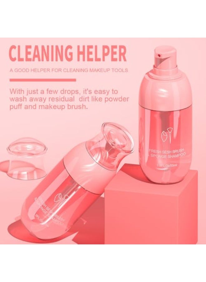 DUNUF Makeup Brush Cleaner | 55ML Cleanser Solution +| Deep Clean for Brushes, Beauty Sponges u0026 Powder Puffs – Gentle, Cruelty-Free Formula - Image 3
