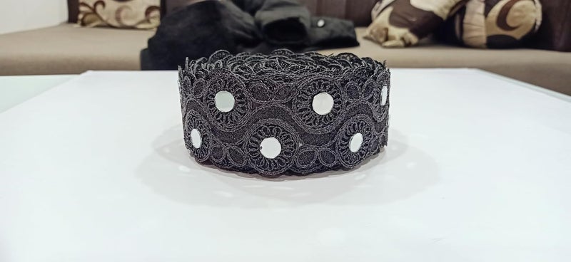 Balar Creation Gorgeous 10mm Lace Border Roll for Sarees Dresses and Home Decor Perfect for Sewing and Adding Gota Patti and Zari Embellishments Black - Image 5