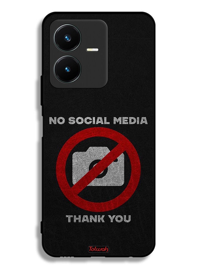 Tolwak Vivo Y22s Protective Case Cover No Social Media Thank You - Image 1
