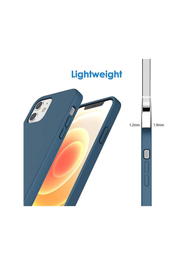 Jetech Silicone Case For Iphone 12/12 Pro 6.1-Inch, Silky-Soft Touch Full-Body Protective Case, Shockproof Cover With Microfiber Lining (Blue Cobalt) - Image 4