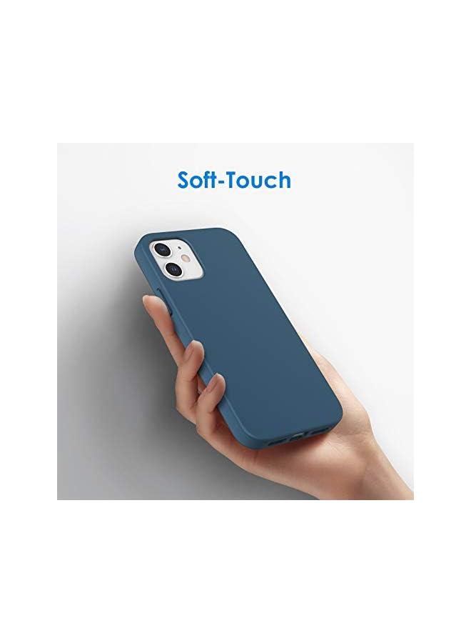 Jetech Silicone Case For Iphone 12/12 Pro 6.1-Inch, Silky-Soft Touch Full-Body Protective Case, Shockproof Cover With Microfiber Lining (Blue Cobalt) - Image 3