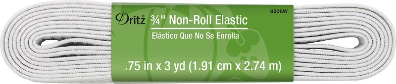 Dritz NonRoll Elastic 34X3ydWhite