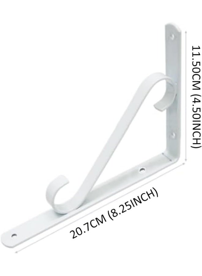 Biella 2Pcs Decorative Wall Mounted Scaffold Board Shelf BracketsRight Angle L-Shape Shelf Support Brackets For Living Room Bedroom Office 20.70X11.50 Cm - Image 2