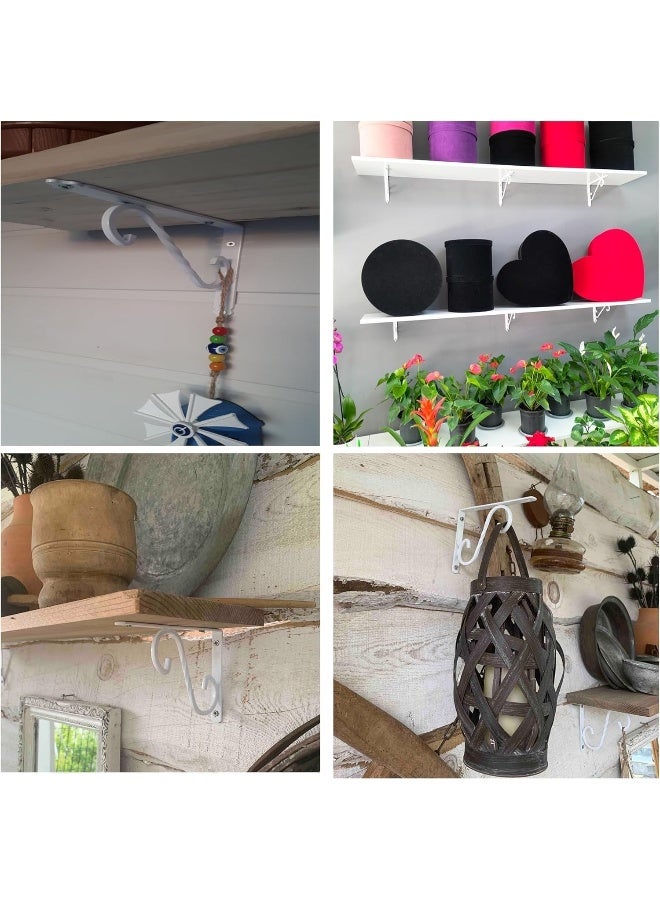 Biella 2Pcs Decorative Wall Mounted Scaffold Board Shelf BracketsRight Angle L-Shape Shelf Support Brackets For Living Room Bedroom Office 20.70X11.50 Cm - Image 5