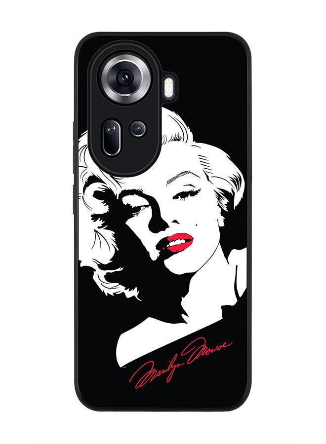 Stylizedd Rugged Black Edge Case for Oppo Reno11, Slim fit Soft Case Flexible Rubber Edges Anti Drop TPU Gel Thin Cover -  Marilyn Monroe - Image 1