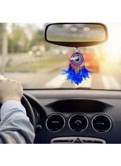 ARTBUG ARTBUG Metal Evil Eye Car HangingDream Catcher Car Ornament Car DecorativeShowpiece Dashboard Mirror Hanging Decoration for Positive Energy and Protection 3 Inch Blue 