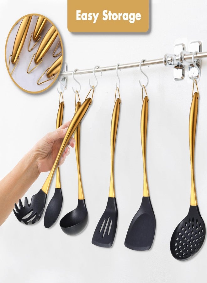 Blithely 9Pcs Kitchen Utensil Set with Stainless Steel Handle (Gold) - Image 4