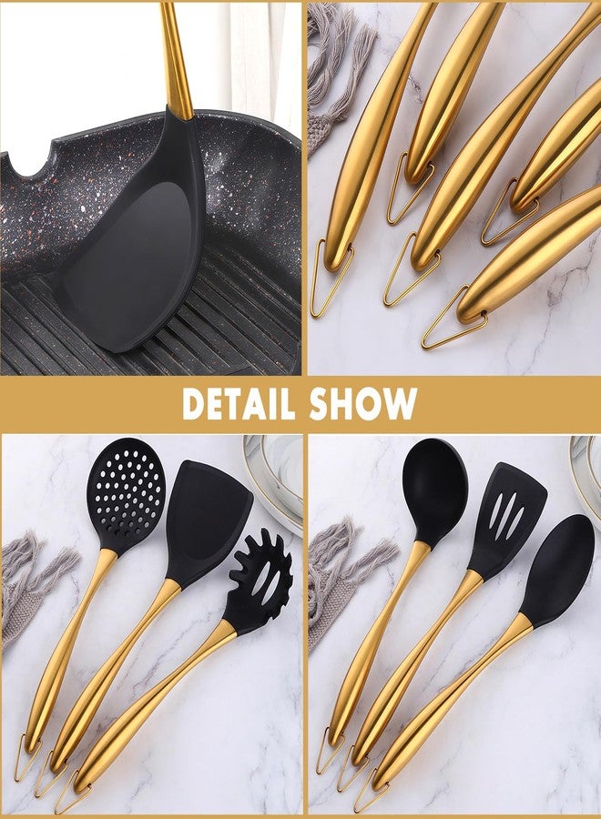 Blithely 9Pcs Kitchen Utensil Set with Stainless Steel Handle (Gold) - Image 2