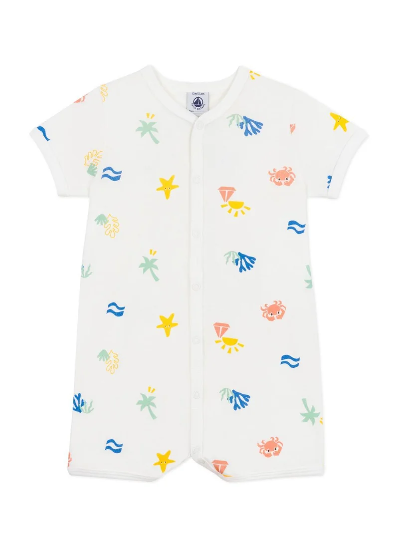 بيتي باتو Baby cotton short jumpsuit with print