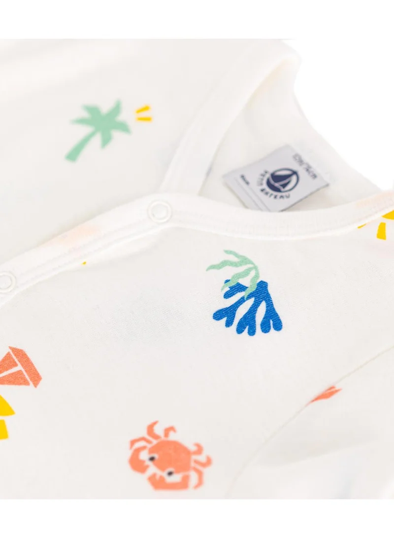Petit Bateau Baby cotton short jumpsuit with print