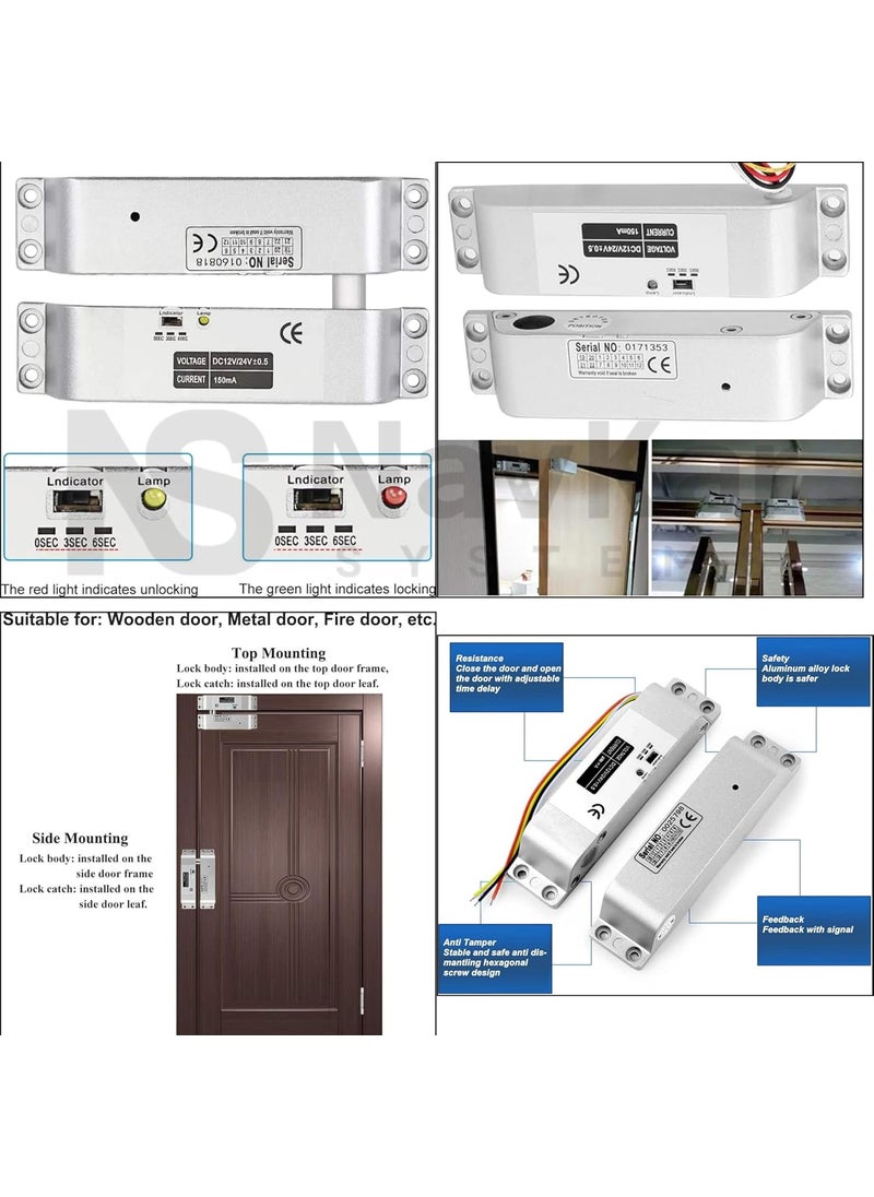 NAVKAR SYSTEMS NAVKAR SYSTEMS Card Access Control Suraface Mount Bolt Lock with Wifi Receiver  - Image 3