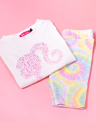 Barbie T-Shirt With Cycle Shorts Set Girls Kids Logo Tie Dye Outfit 3-4 Years - Image 4