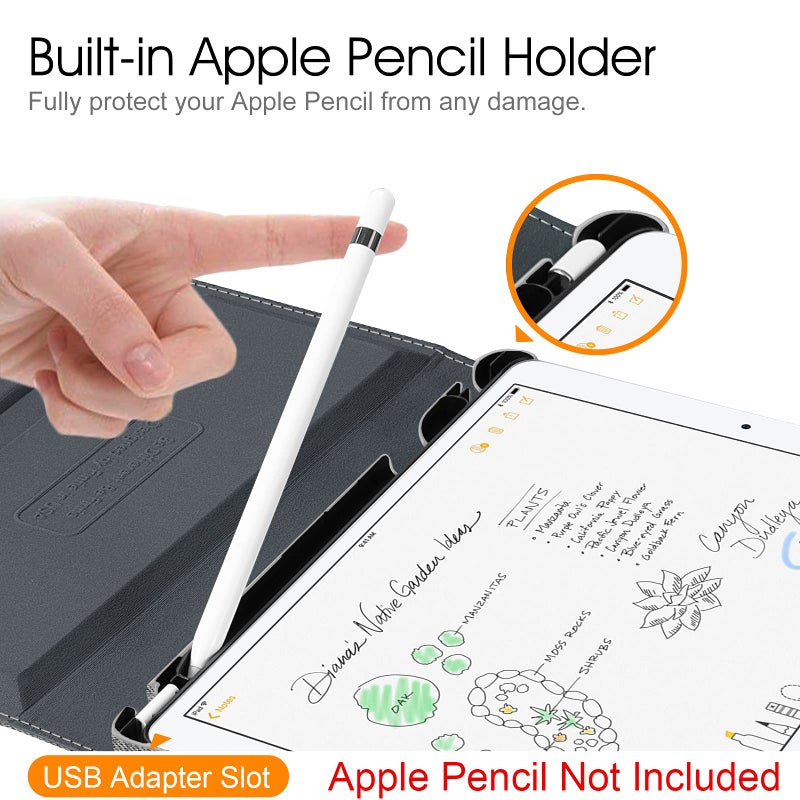 Fintie Rotating Case for iPad Air (3rd Gen) 10.5" 2019 / iPad Pro 10.5" 2017 with Built-in Pencil Holder - 360 Degree Rotating Stand Protective Cover, Auto Sleep/Wake (Denim Grey) - Image 5