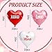 Whaline 30 Pcs Valentines Day Heart Balloons 18 Inch Foil XOXO Be Mine Love Red Pink White Conversation Heart Shaped Inflatable Balloons with Ribbon for Wedding Anniversary Birthday Party Decoration - Image 4