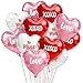 Whaline 30 Pcs Valentines Day Heart Balloons 18 Inch Foil XOXO Be Mine Love Red Pink White Conversation Heart Shaped Inflatable Balloons with Ribbon for Wedding Anniversary Birthday Party Decoration - Image 2