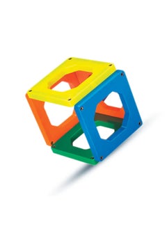 MAD TOYS 24 Pieces Magnetic Square Shaped Tiles Multicoloured Construction Set  - Image 3