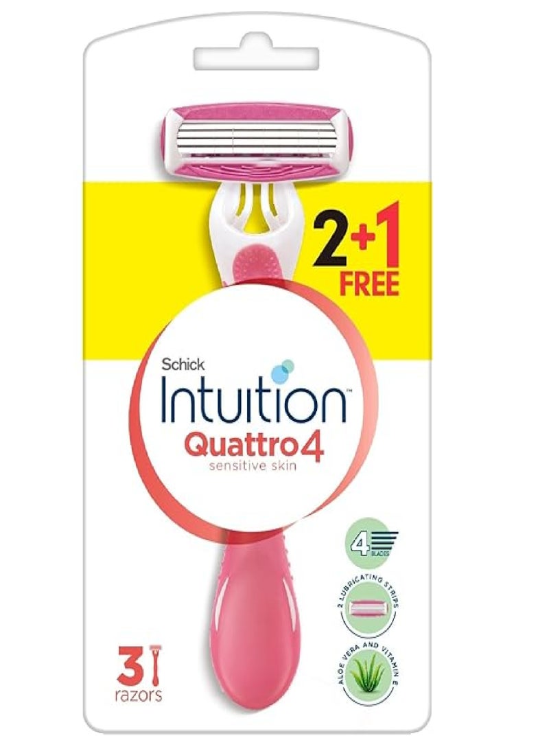 SCHICK QUATTRO WOMEN SENS RAZOR 2+1 BLADE 4