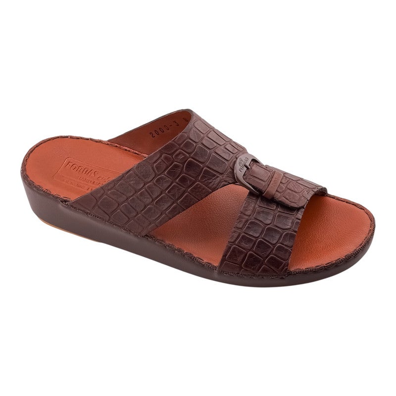 إيت صندل عربي يدوي الصنع للرجال من AET | شبشب رجالي خارجي | شبشب مفتوح من الأمام للاستخدام اليومي | جلد شامواه عربي أصلي مع إبزيم | تصميم جديد | نعل داخلي بلون بني فاتح | مريح وخفيف الوزن - Image 1