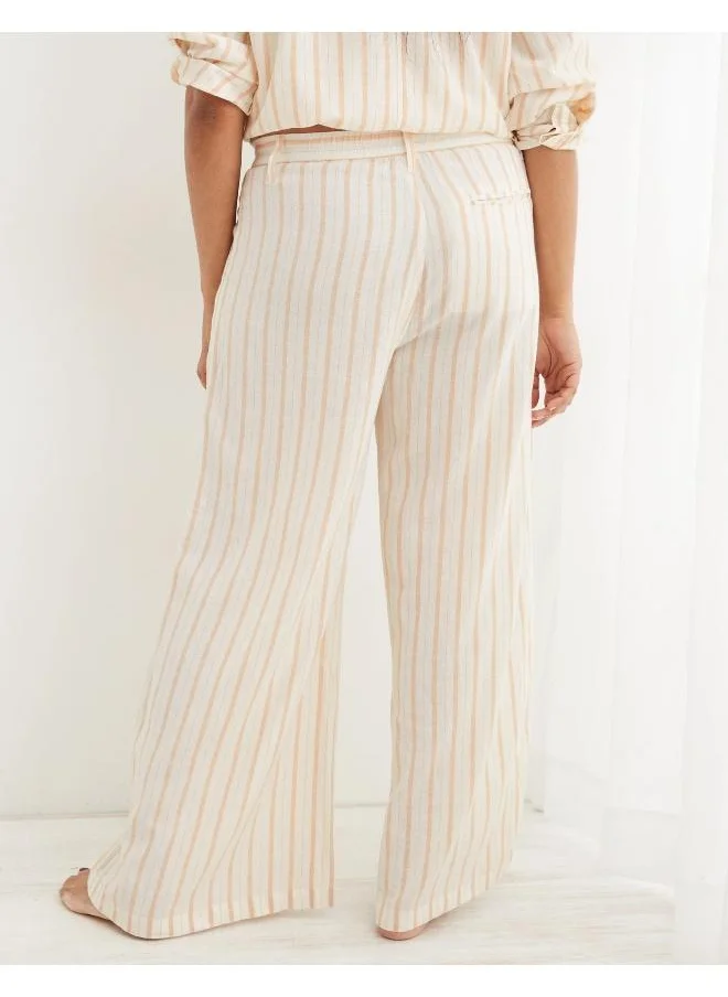 Aerie Aerie Linen Blend High Waisted Trouser