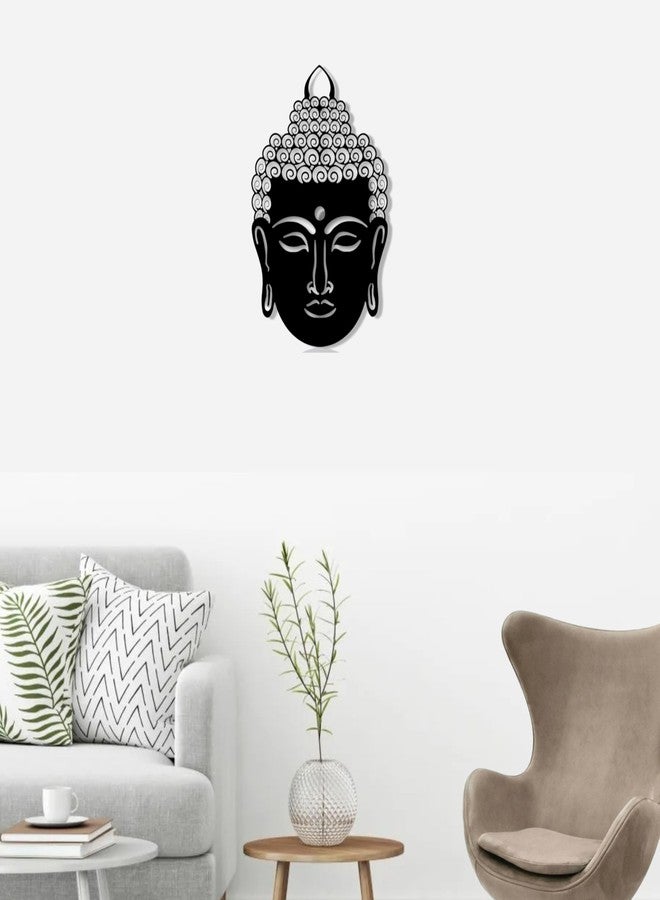 WEHUKOR Buddha face Metal Wall Hanging Arts Home Decor, Durable, good ambience Metal Wall Art For Bedroom,Living Room,Drawing room,Hotel,Office,Home Garden (21.7 inch x 14.4 inch, Black) - Image 3