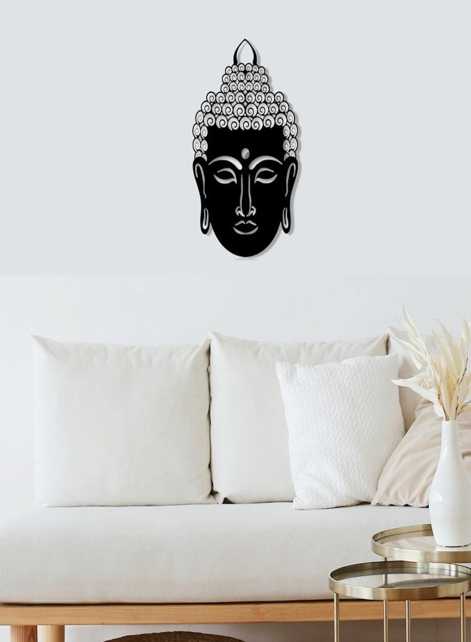 WEHUKOR Buddha face Metal Wall Hanging Arts Home Decor, Durable, good ambience Metal Wall Art For Bedroom,Living Room,Drawing room,Hotel,Office,Home Garden (21.7 inch x 14.4 inch, Black) - Image 2