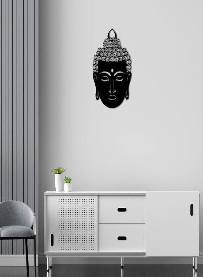 WEHUKOR Buddha face Metal Wall Hanging Arts Home Decor, Durable, good ambience Metal Wall Art For Bedroom,Living Room,Drawing room,Hotel,Office,Home Garden (21.7 inch x 14.4 inch, Black) - Image 4