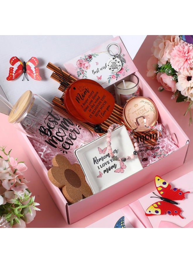 Blosssound Gifts for Mom from Daughter Son Aunt Birthday Gift Box from Niece Nephew Mama Auntie Present Basket Ideas Coffee Glass Cup Mothers Auntie Birthday Presents Basket Set of 11(For Mom) - Image 3