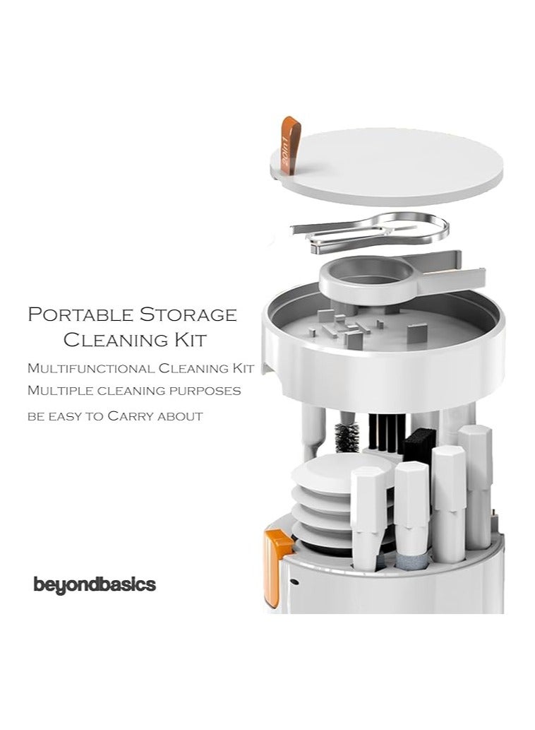 Beyond Basics مجموعة تنظيف الإلكترونيات 21 في 1 من بيوند باسيكس - مجموعة تنظيف اللابتوب - منظف لوحة مفاتيح محمول مع فرشاة - مجموعة تنظيف الهاتف - منظف شاشة متعدد الوظائف للهاتف - مجموعة تنظيف الكاميرا - أبيض - Image 5