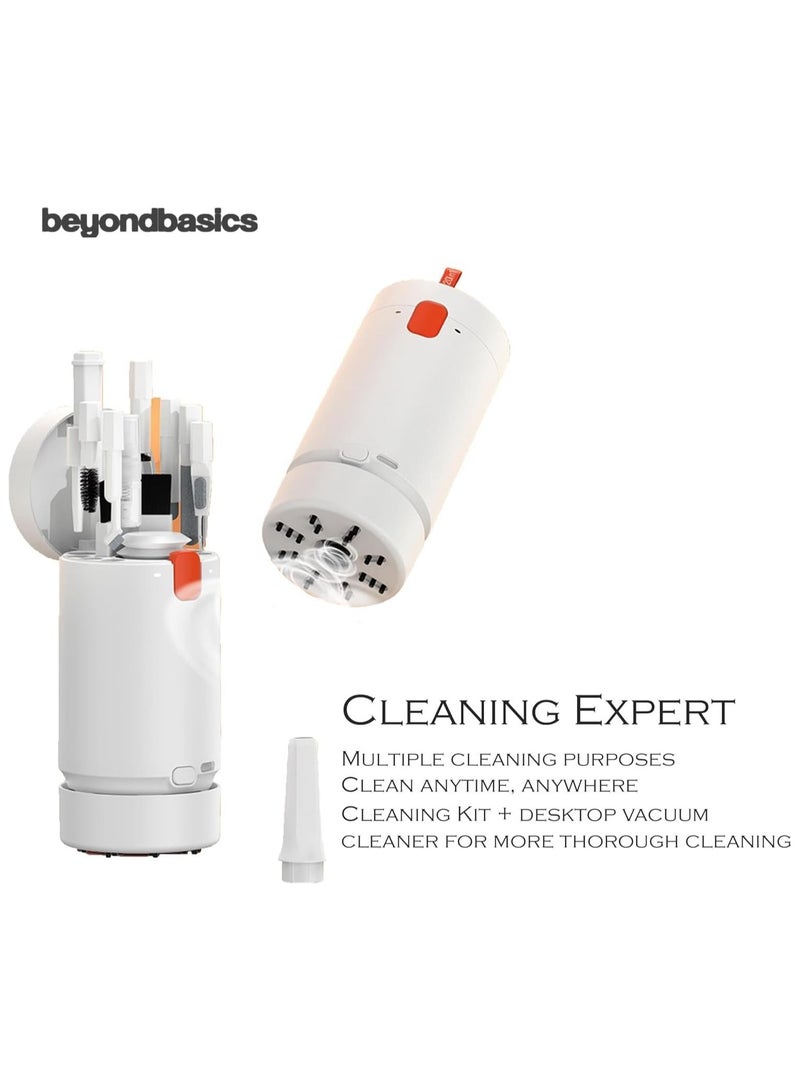 Beyond Basics مجموعة تنظيف الإلكترونيات 21 في 1 من بيوند باسيكس - مجموعة تنظيف اللابتوب - منظف لوحة مفاتيح محمول مع فرشاة - مجموعة تنظيف الهاتف - منظف شاشة متعدد الوظائف للهاتف - مجموعة تنظيف الكاميرا - أبيض - Image 2