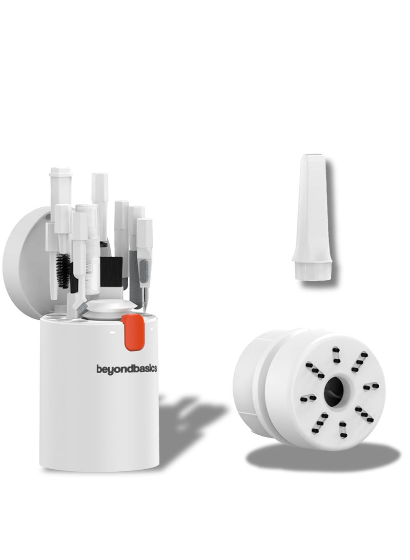 Beyond Basics مجموعة تنظيف الإلكترونيات 21 في 1 من بيوند باسيكس - مجموعة تنظيف اللابتوب - منظف لوحة مفاتيح محمول مع فرشاة - مجموعة تنظيف الهاتف - منظف شاشة متعدد الوظائف للهاتف - مجموعة تنظيف الكاميرا - أبيض - Image 1