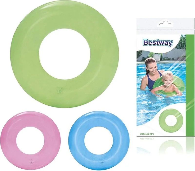 بست واي Beach Ball and 36022- 51 cm Transparent Children's Swimming Ring