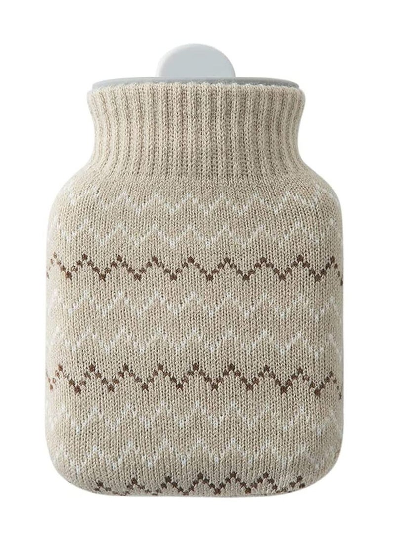 SYOSI Hot Water Pouch with Knit Cover Water Filled Heating Bottle Bag Small Lovely and Reusable Warm Microwave Oven Heating Available  - Image 1