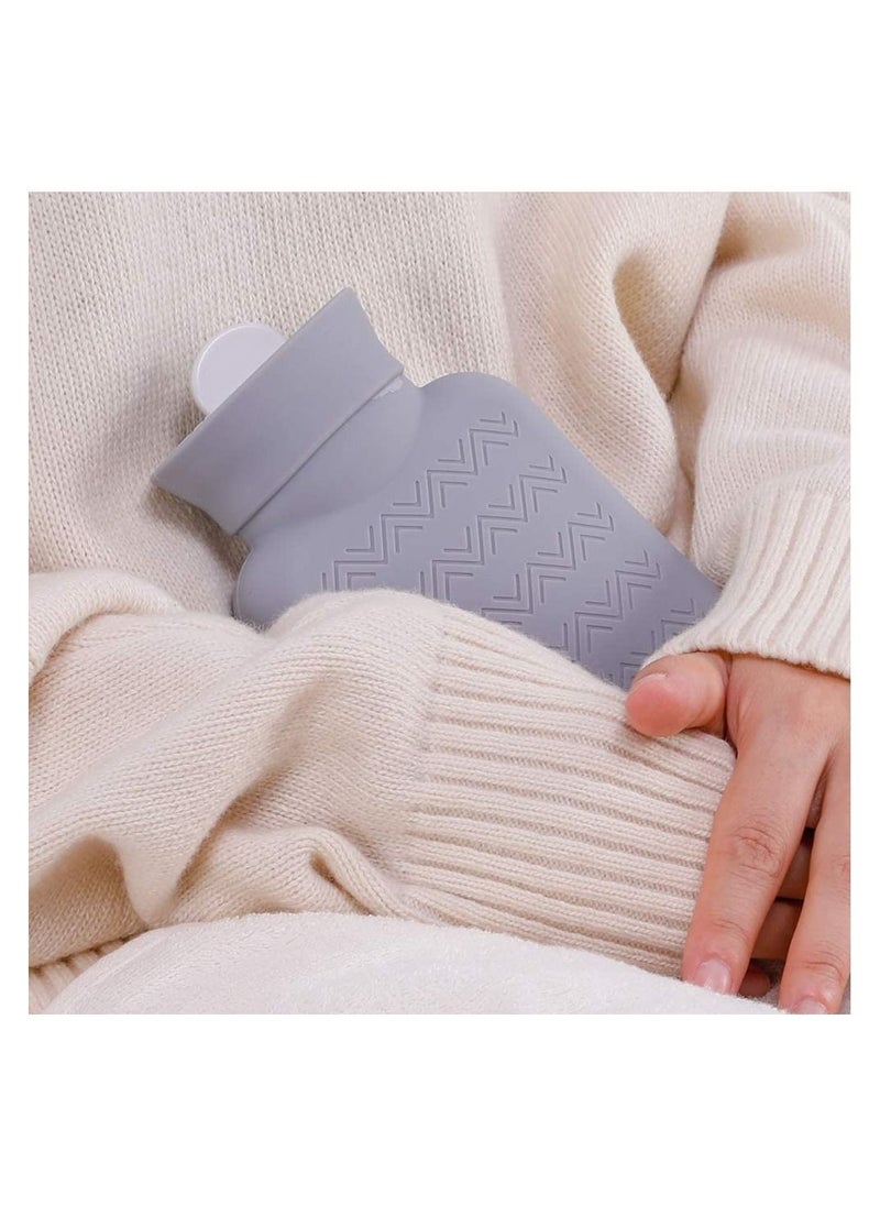 SYOSI Hot Water Pouch with Knit Cover Water Filled Heating Bottle Bag Small Lovely and Reusable Warm Microwave Oven Heating Available  - Image 4