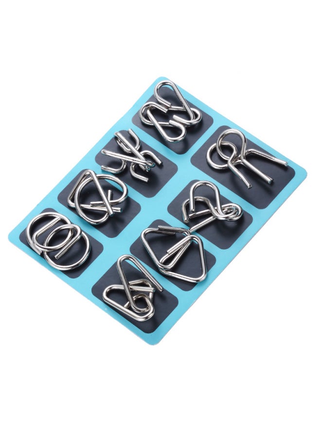 null - Intelligence Unlock 24-piece Set Unlock Ring 8-piece Set Nine-link Set Intelligence Development Educational Children And Students Over 6 Years Old-Color:♦Four Spiral Iron Twists (mint Sticks) - Image 1