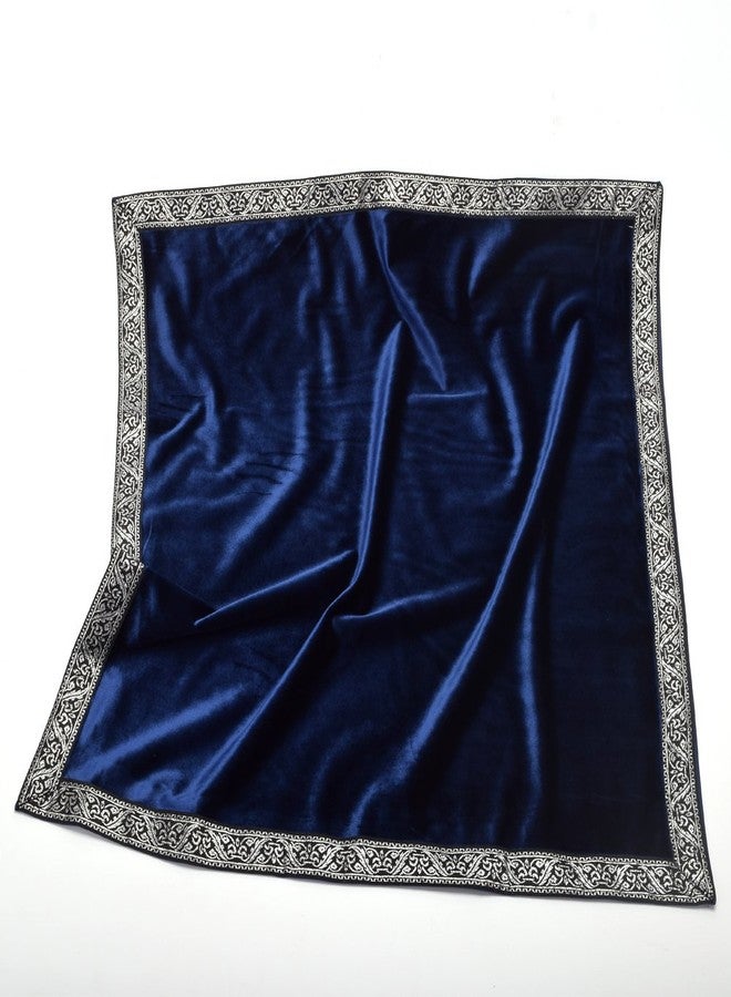 BLESSUME Square Velvet Altar Tarot Table Cloth and Pouch Dark Blue - Image 3