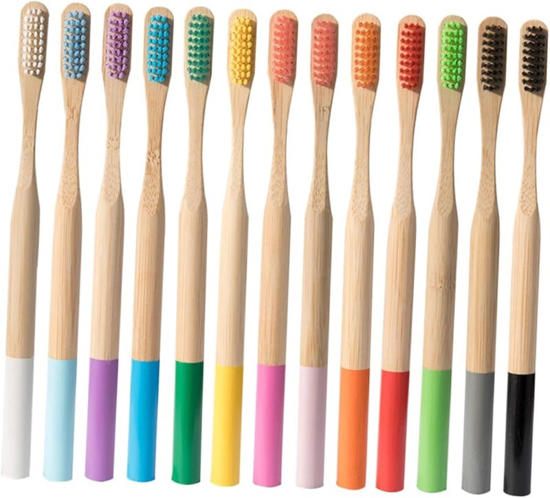 4 حزمة فرشاة أسنان صديقة للبيئة من الخيزران للكبار مع شعيرات طبيعية قابلة للتحلل للسفر - Image 4