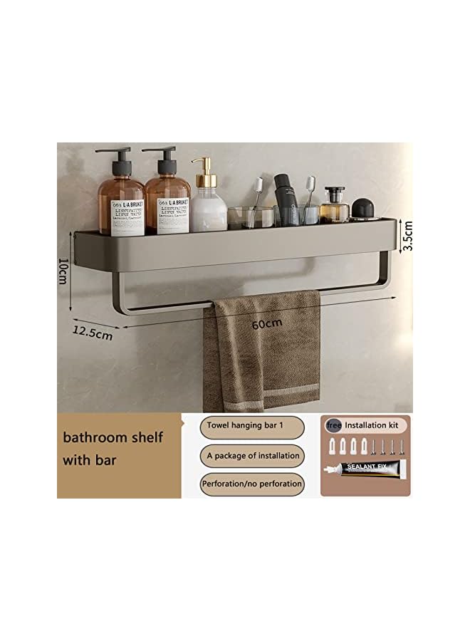 Raxoom Bathroom Shelves Wall Mounted Shower Caddy Rustproof Shower Rustproof Titanium Alloy Shower Organizer Racks for Bathroom Kitchen (Large with Bar) - Image 3