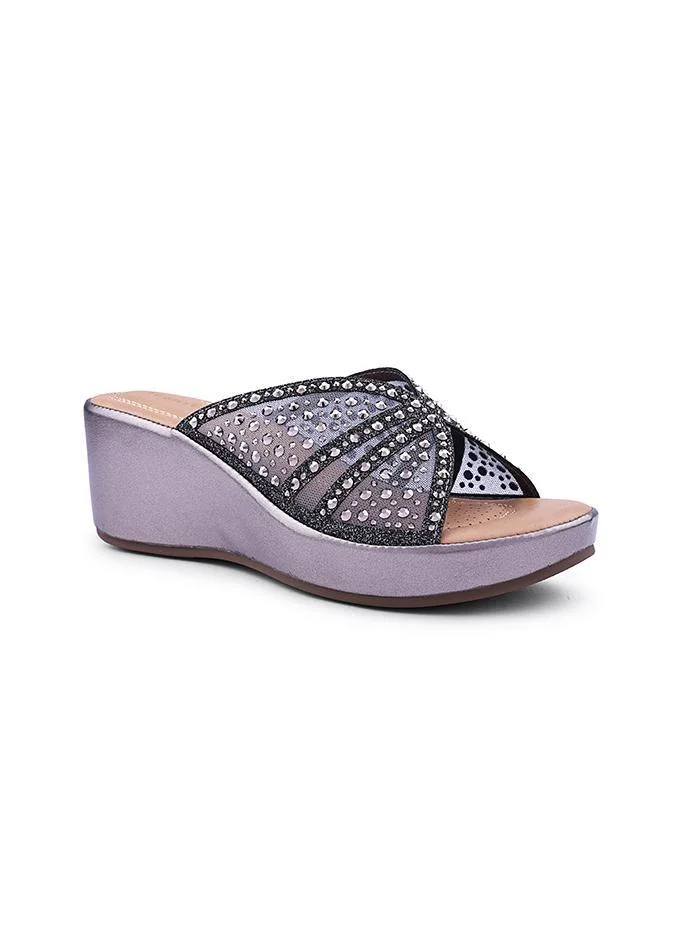 IconStyle Crystal Embellished Slip-On Sandals