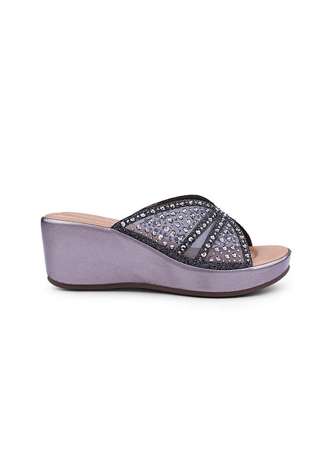IconStyle Crystal Embellished Slip-On Sandals