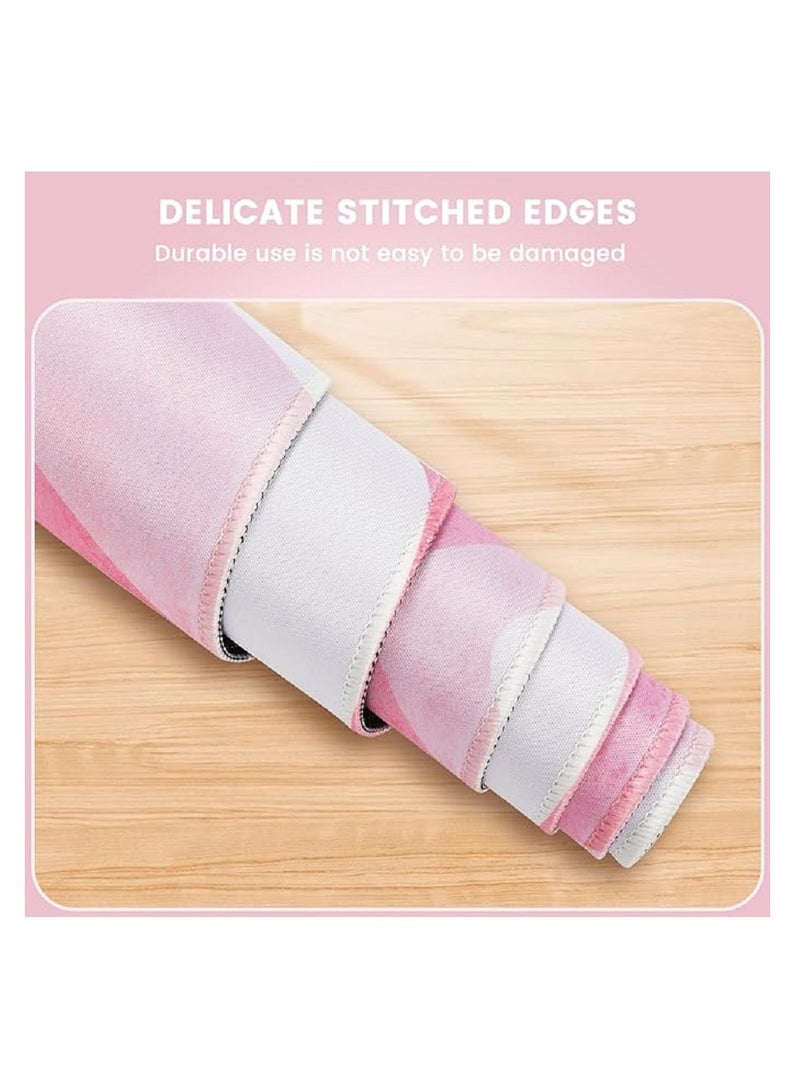 general Pink  Large Mouse Pad For Desktop 900x400x3mm Extended Keyboard Pad Gaming Mouse Pad Non-slip Rubber Base Mouse Pad Desk Accessories Ladies Desk Storage Box Heart Shaped Pink - Image 2