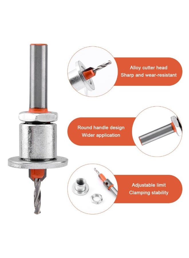 3 × 10 mm Wood Counterbore Drill Bit with Adjustable Depth Stop, 10 mm Plug Cutter for Wood & PVC Screw Hole Covers, Includes 4 Replacement Drill Bits, Counterbore & Plug Cutter Set - Image 2