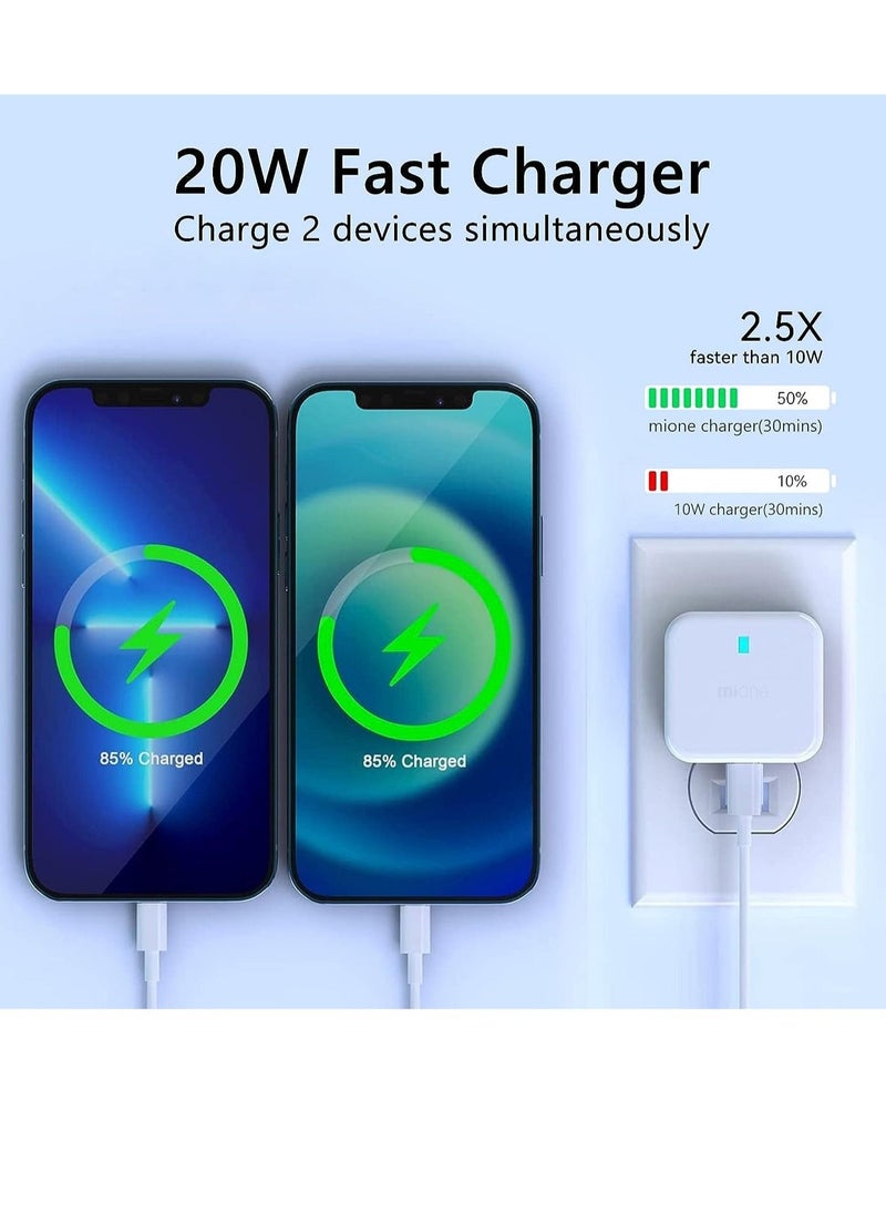 ELTRAZONE - 20W USB C Charger Block, 2-Ports [USB-C + USB] Charging Station, QC PD3.0 GaN Fast Charging Block, Type C Power Adapter for iPad Pro/iPhone/Samsung Note/Galaxy (Not with Cable) - Image 1