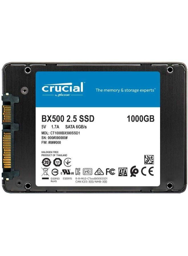 كروشيال BX500 SATA 2.5 بوصة SSD داخلي، سعة 1 تيرابايت، قراءة تسلسلية 540 ميجا بايت/ثانية، كتابة تسلسلية 500 ميجا بايت/ثانية، قدرة تحمل 360 تيرابايت TBW SSD، أسود | CT1000BX500SSD1 - Image 3