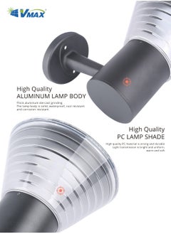 Vmax Solar Wall Lamp with 3.2V 6Ah Li-ion Battery, 3000K Warm White CCT, ≥70 CRI, LED 2835, Aluminum + PC Build, Optical Control, 30,000H Lifespan, Waterproof Outdoor Light For courtyard Garden Patio  - Image 5