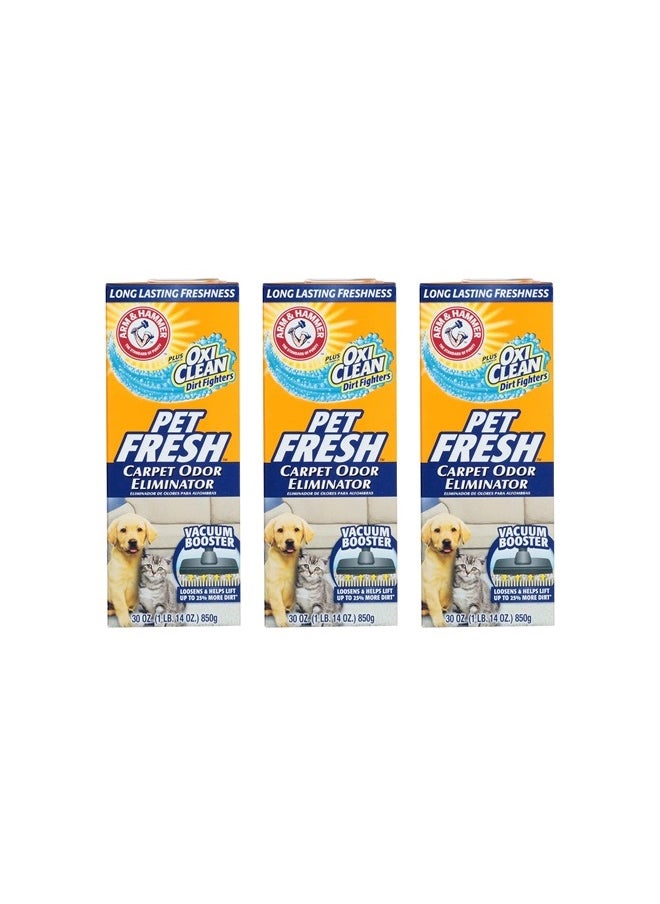 Arm & Hammer Carpet Pet Fresh Odor Eliminator 30 Oz, Pack of 3  - Image 1